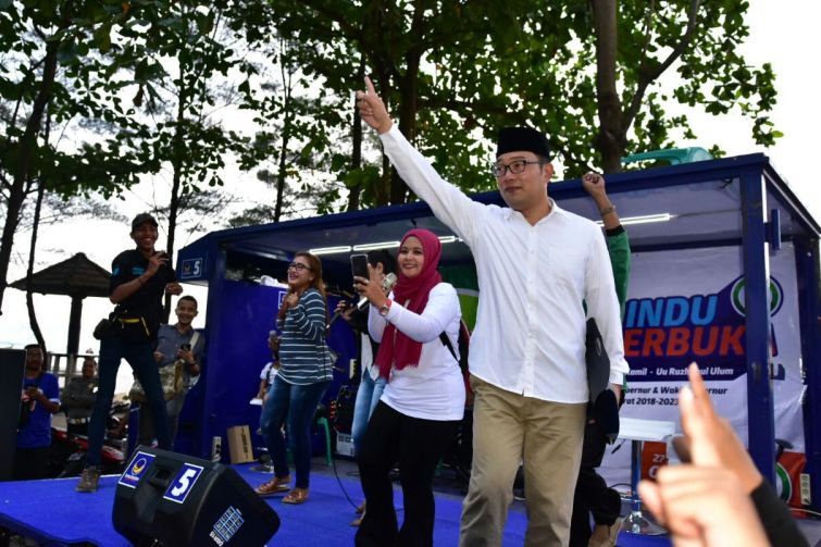 Cagub Jabar Ridwan Kamil saat kampanye di Kabupaten Sukabumi (foto IST)