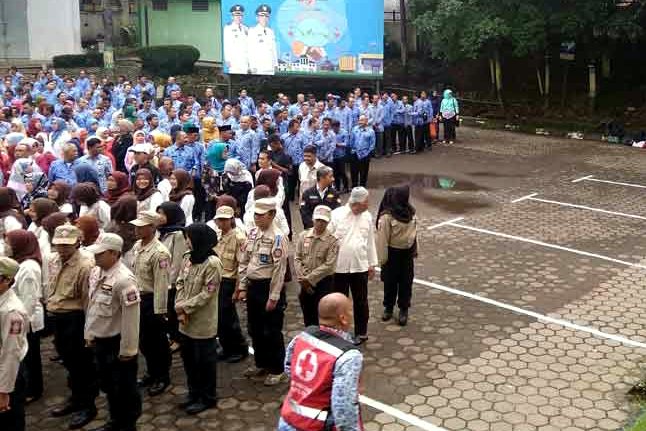 apel pagi di Pemkot Cimahi sepi (foto Achmad Nugraha)