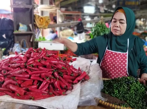 Salah Seorang Pedagang Cabai di Pasar Ciwastra Kota Bandung Jabar