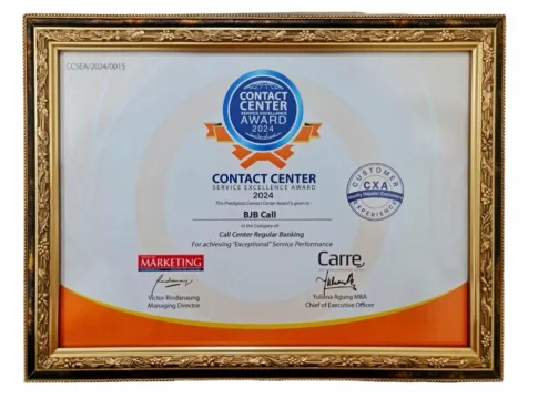 Bank bjb Raih Penghargaan Contact Center Service Excellence Award (CCSEA) 2024