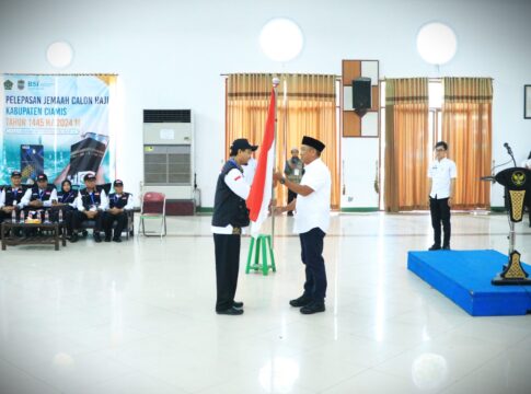 Keterangan foto: Kloter 26 Jemaah Haji Kabupaten Ciamis Diberangkatkan (istimewa).