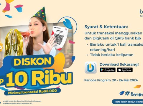 Transaksi di Merchant dengan DIGI, DigiCash dan QRIS bank bjb Bisa Dapat Diskon Menarik