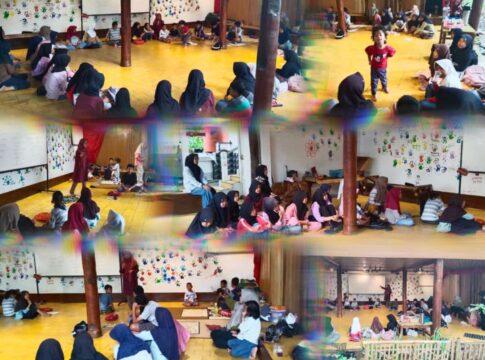 Sakola Motékar dan Lembur Kaulinan Cibunar mengadakan kegiatan Taman Karya Anak yang kali ini bertemakan English Fun, (Dok. Motekar)