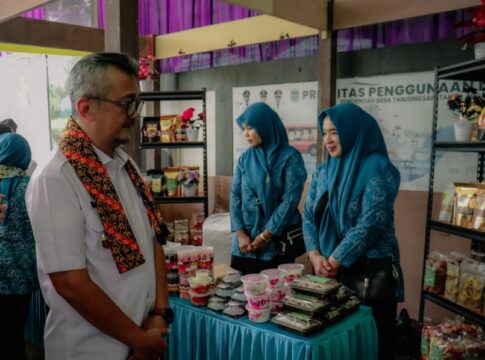 Ketpot: Pj Bupati Ciamis Budi Waluya saat meninjau stand hasil produk UMKM di Desa Tanjungsari Sadananya Ciamis