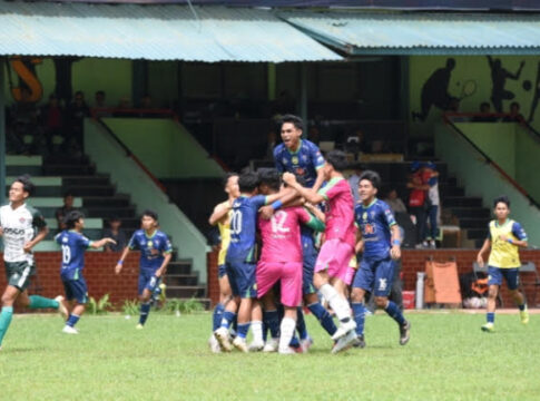 Ket foto : Pemain Persikotas FC Tasikmalaya, meluapkan kegembiraan usai menang Adu Penalti melawan Esga FC Kuningan (dok Persikotas FC)