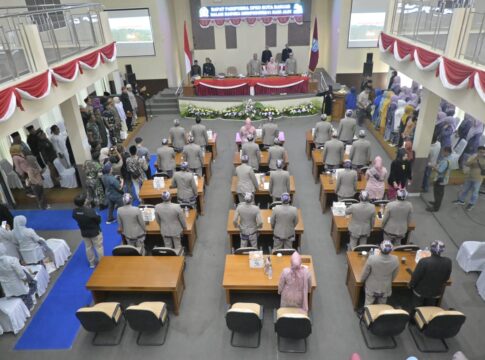 Caption: Wakil Wali Kota Banjar Supriana saat memberikan sambutan saat Rapat Paripurna Istimewa dalam rangka HUT Kota Banjar Ke-22