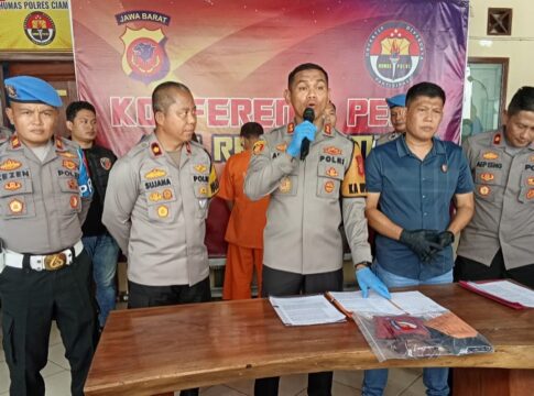 Ketpot: Polres Ciamis saat press rilis ayah sambung yang cabuli dua anak nya