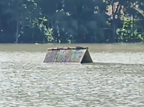 Poto: kondisi banjir di wilayah Desa Ciganjeng, kecamatan Padaherang Pangandaran