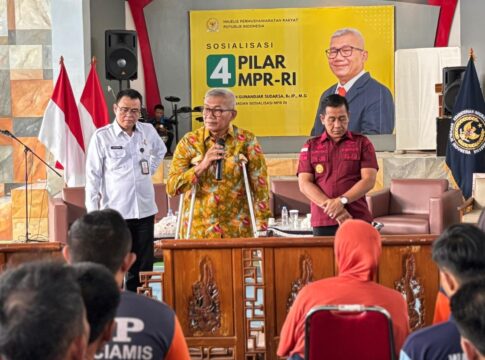 Ketpot: Agun Gunanjar Sudarsa saat sosialisasi 4 pilar di Lapas Kelas IIB Ciamis
