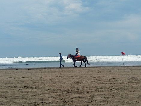 Poto: Suasana berkuda di Pantai Barat Pangandaran