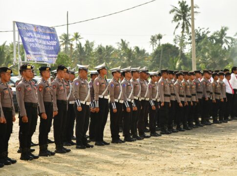 Poto: Suasana apel gelar pasukan Senin pagi, (14/7/2025) di Mako Polres Pangandaran.