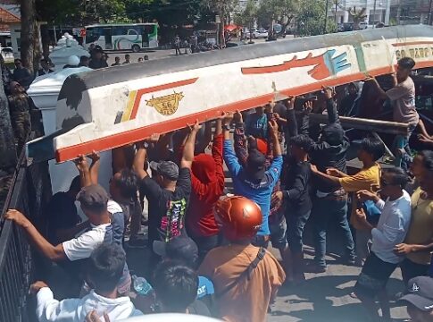 Poto: Suasana demo Nelayan di Pangandaran