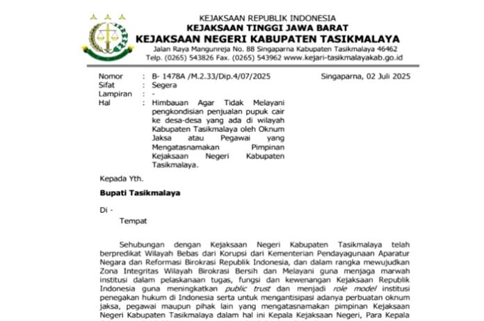 Himbauan Kepala Kejaksaan Negeri Kabupaten Tasikmalaya