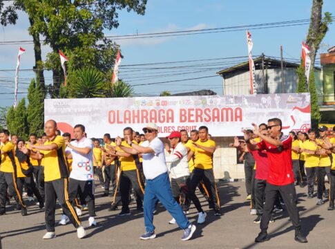 olahraga bersama hut ke-80 kemerdekaan RI fokusjabar.id