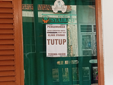 Poto: Kondisi bagian depan Klinik Syaiban di Padaherang kabupaten Pangandaran.