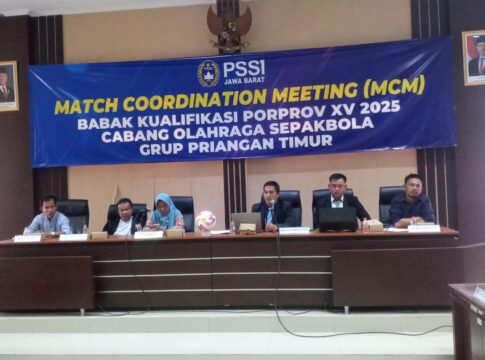 Match Coordination Meeting (MCM) yang digelar Asprov PSSI Jawa Barat di Gedung BPKD Ciamis