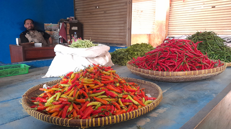 Caption: Cabai di jual di Pasar Banjar