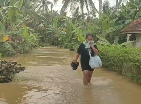Poto: Kondisi banjir di wilayah desa Sukanagara Pangandaran