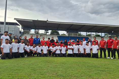 Foto: Tim nasional Indonesia yang akan tampil di Special Olympics Southeast Asia Football Competition 2025. (Arif)
