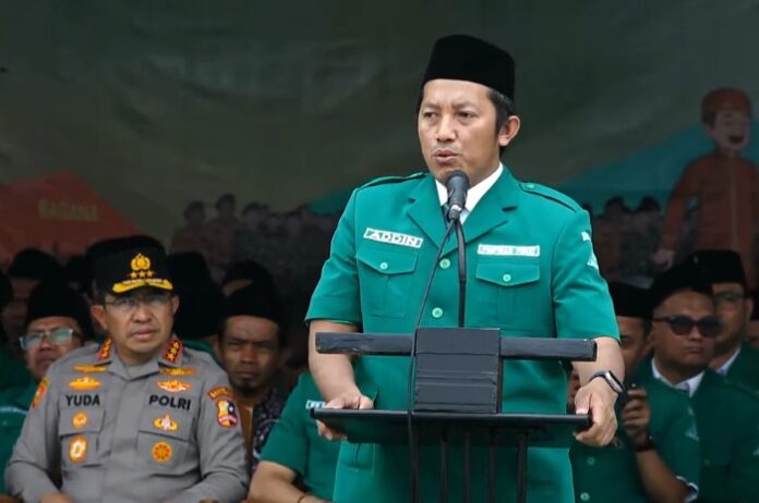 Ketua Umum Pimpinan Pusat Gerakan Pemuda (GP), H. Addin Jauharudin, Minta Banser Tetap Solid dan Disiplin.