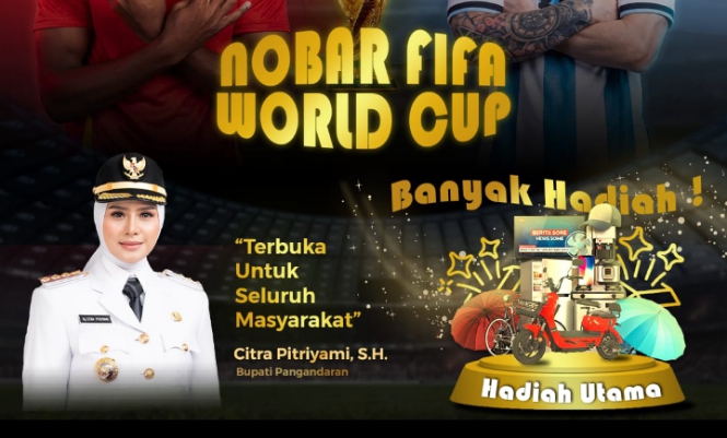 Poto: Pamflet nonton bareng piala dunia 2026 (istimewa) Pangandaran, FOKUSJabar.id